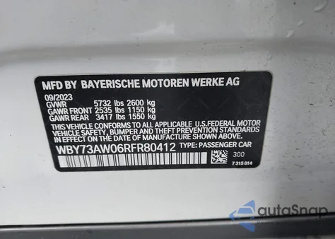 2024 BMW I4 Gran Coupe Edrive40 z USA, uszkodzony, nr VIN WBY73AW06RFR80412